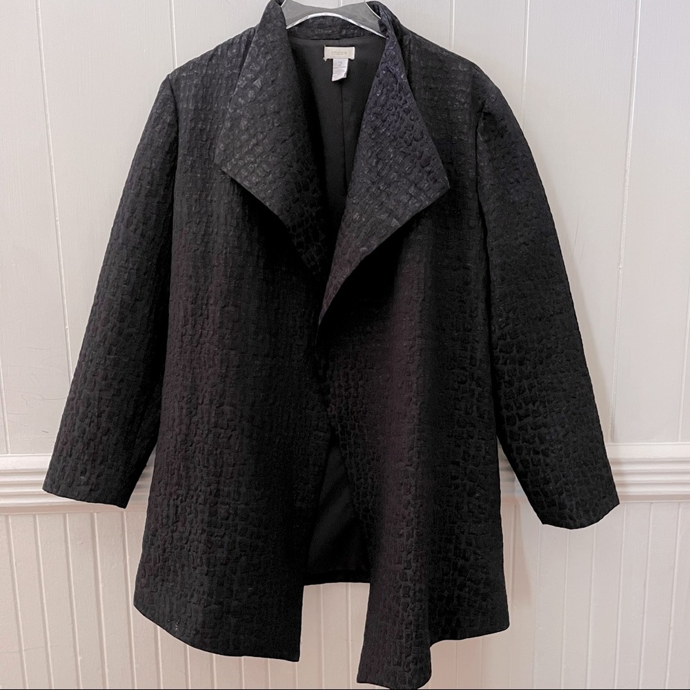 Chico’s Crocodile Embossed Draped Jacket